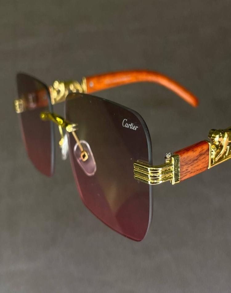 عینک کارتیر لنز صورتی با هاله های مشکی کد 3697