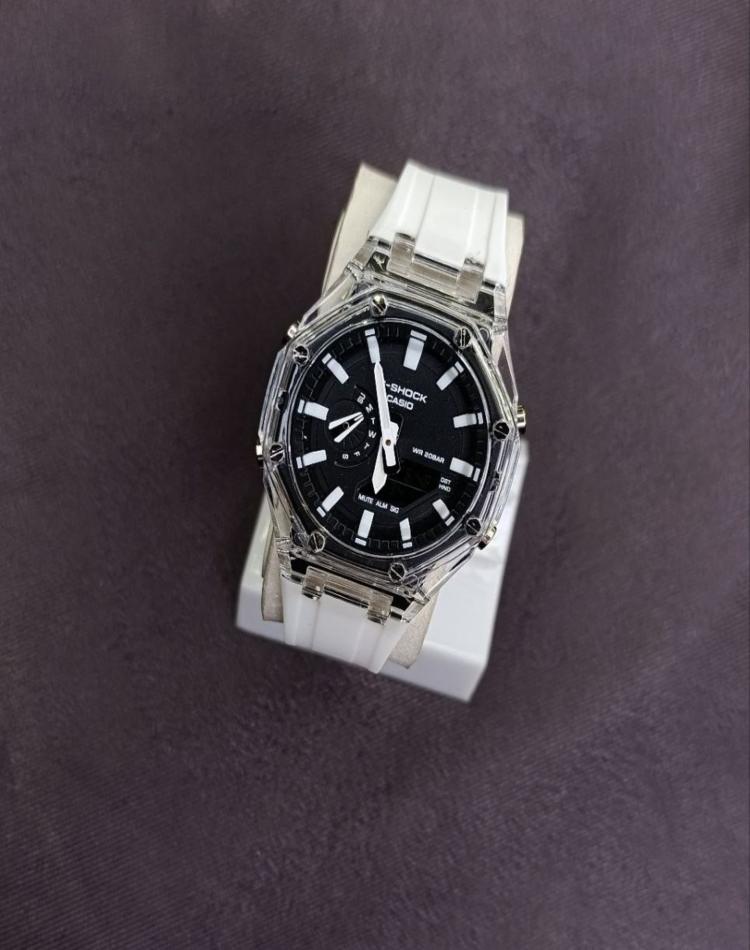 ساعت جیشاک کیریستالی سفید کد085