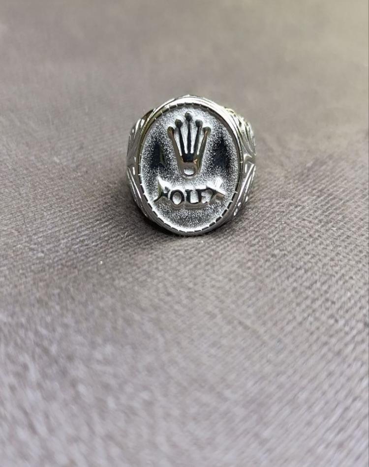 انگشتر نقره ای طرح رولکس کد144