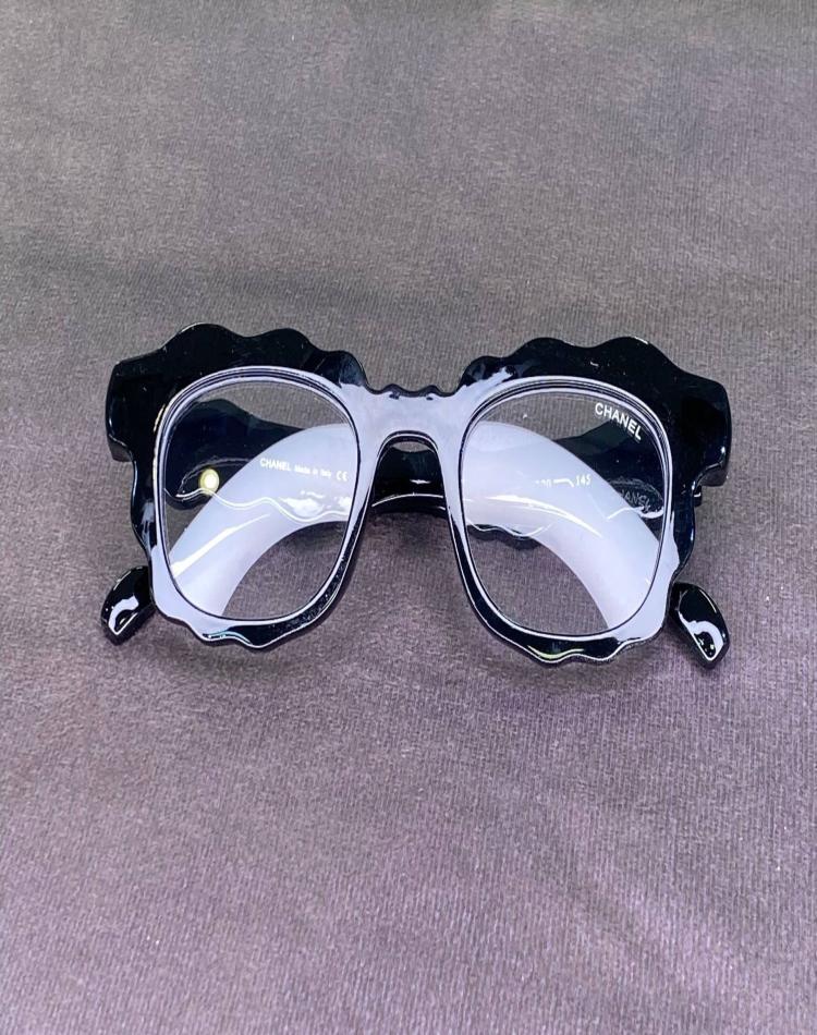 عینک چنل {chane}فریم مشکی شیشه شفاف کد113