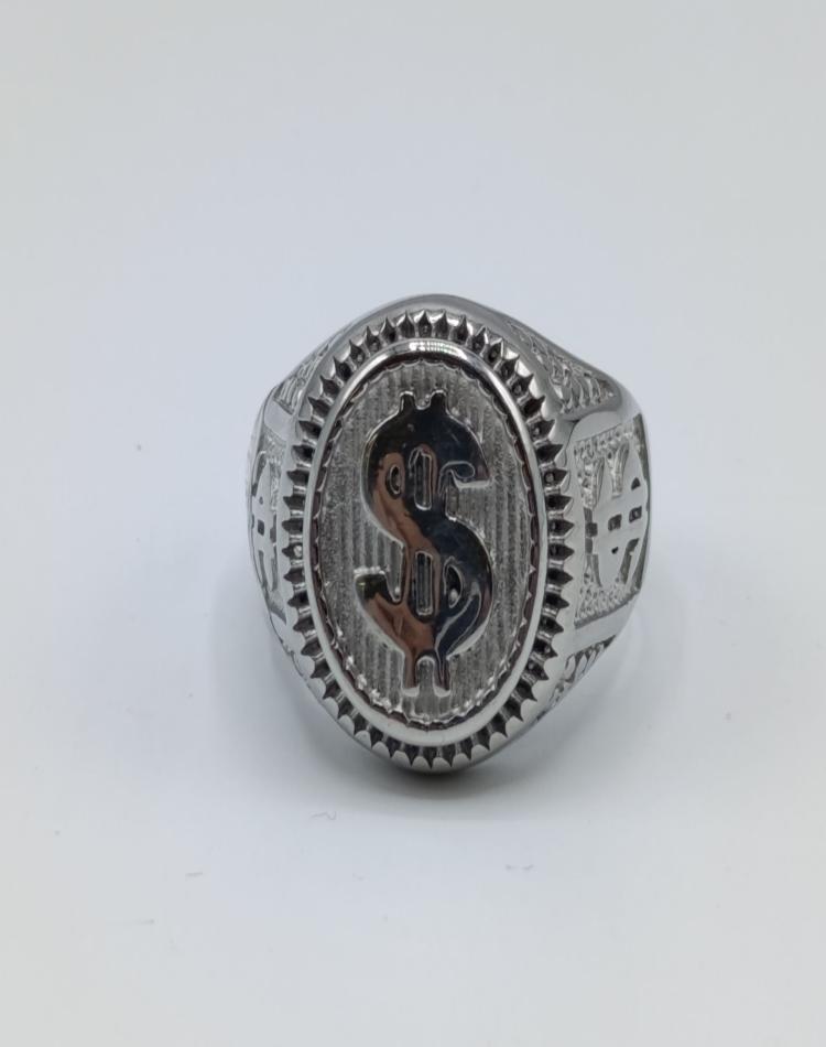 انگشتر نقره ای طرح S{دلار}کد232