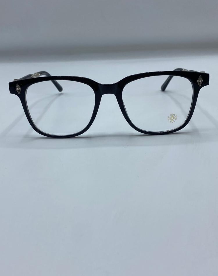 عینک کروم هارتز مشکی نقره ای شیشه شفاف 004