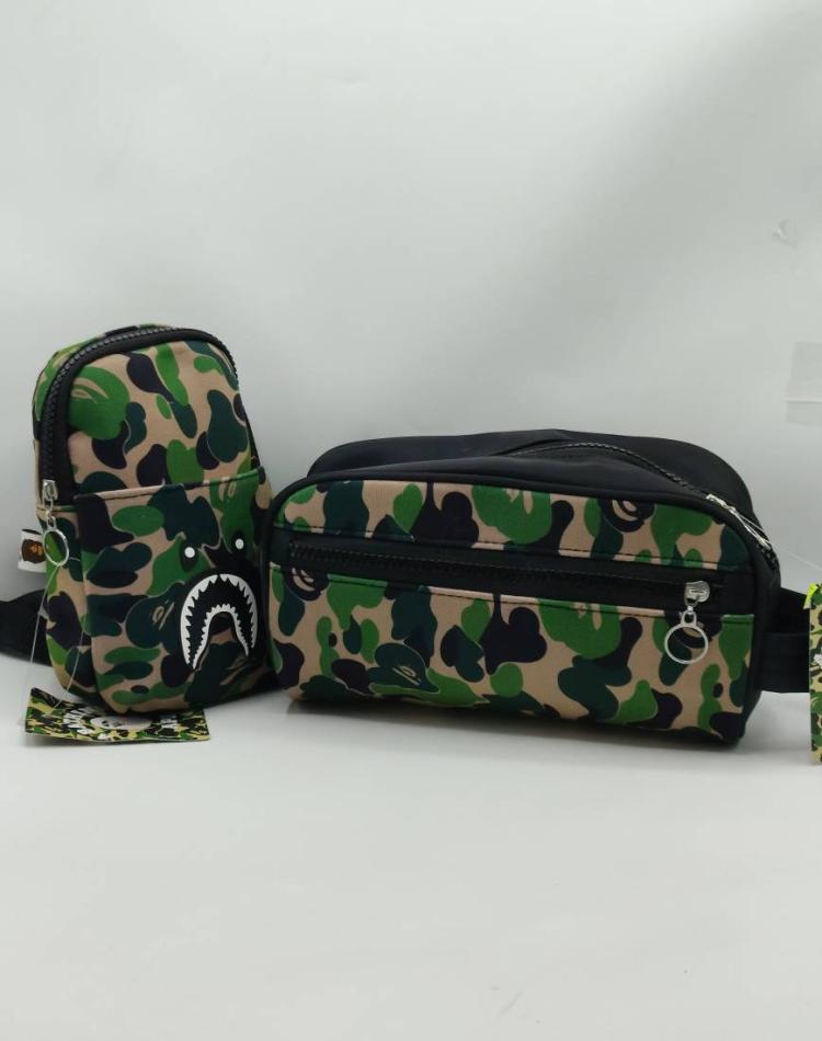 ست شوز بگ و بادی بگ مدل BAPE طرح ارتشی