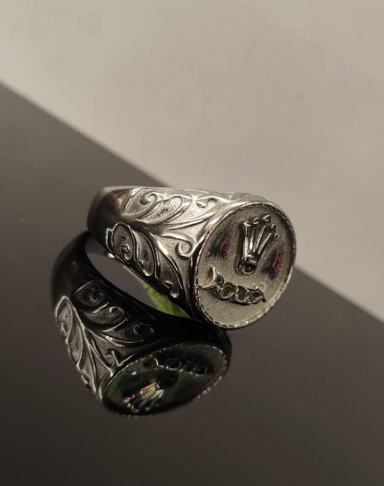 انگشتر نقره ای طرح رولکس کد144