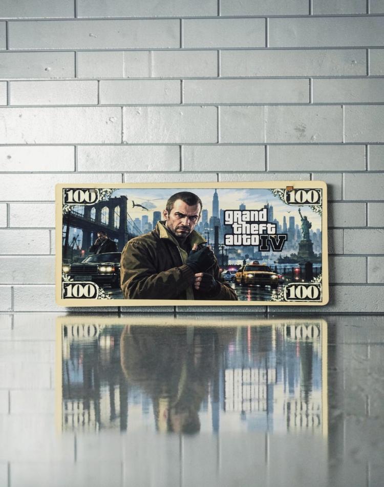 تابلو چوبی چاپی سایز کوچک طرح gta iv